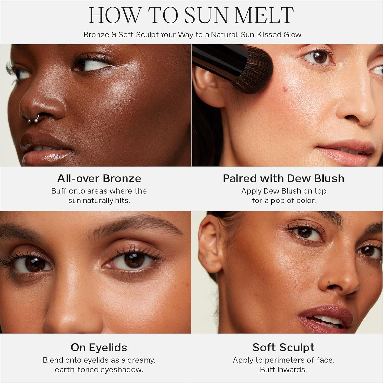 Sun Melt Cream Bronzer - Buildable Balm Face Bronzer for Effortless Sculpting - Cream Contour Enriched with Vitamin C, Nourishing Skincare Ingredients & a Natural Finish - Dark Bronze (1 Oz)