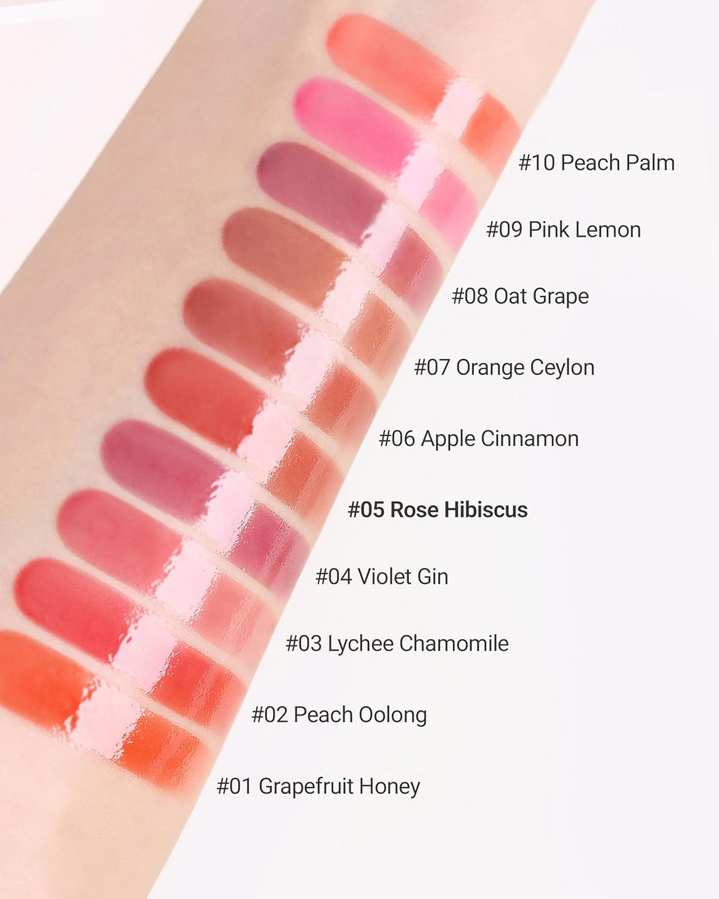 Saemmy'S Ade Shot Tint - Korean Lip Titnt, Water Gel Lip Stain with Plump Glowy Moisturizing Finish, Buildable Radiant Gloss, Long-Lasting Comfort, 0.1 Fl.Oz. (05 Rose Hibiscus)