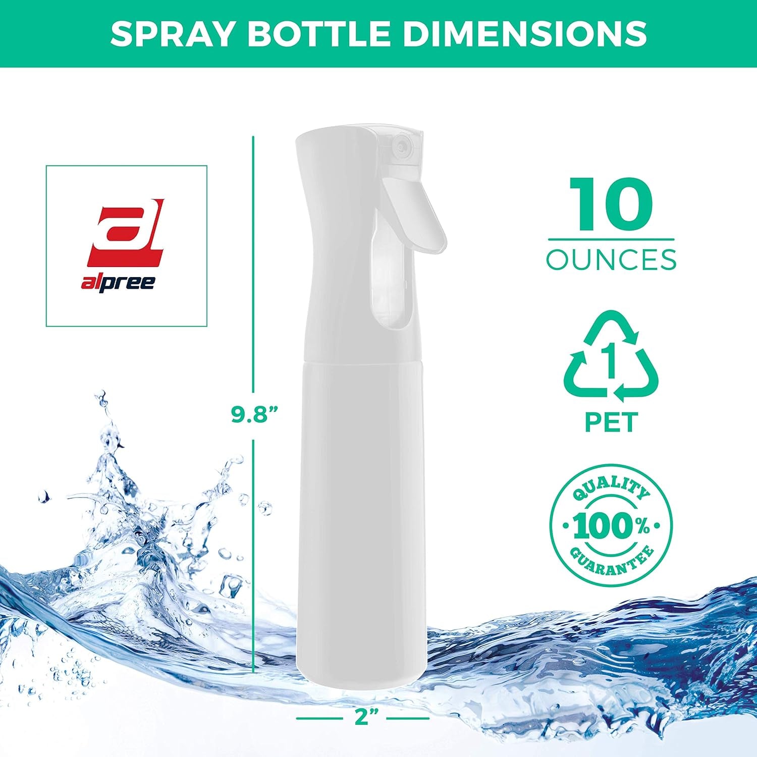 Hair Spray Bottle Continuous Water Mister Bottle Empty Ultra Fine for Hair Styling, Pets, Plants, Cleaning, Misting & Skin Care, Salons, for Taming Hair in Morning, Curly Hair, Essential Oil