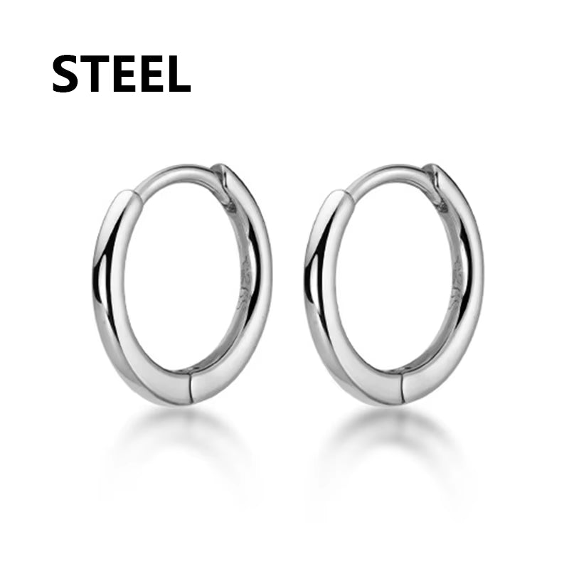 1 Pairs Multi Types Unisex Black Gold Color Stainless Steel Earring for Women Men Punk Gothic Piercing Fake Earrings Jewelry