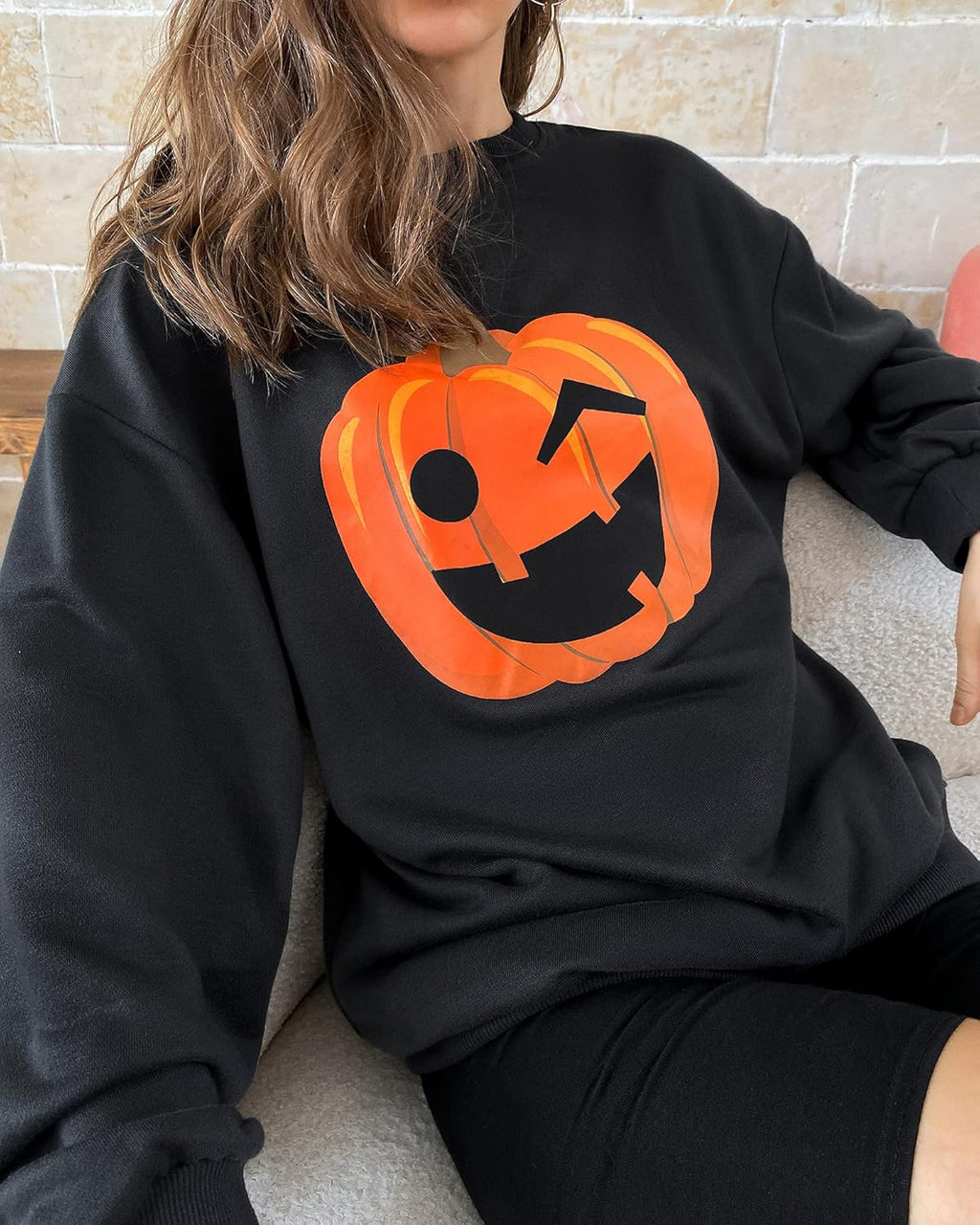 Women Halloween Sweatshirts Hoodies Sweater Dress Oversized Reindeer Tunic Crewneck Thanksgiving Shirts Tops Slouchy Trendy