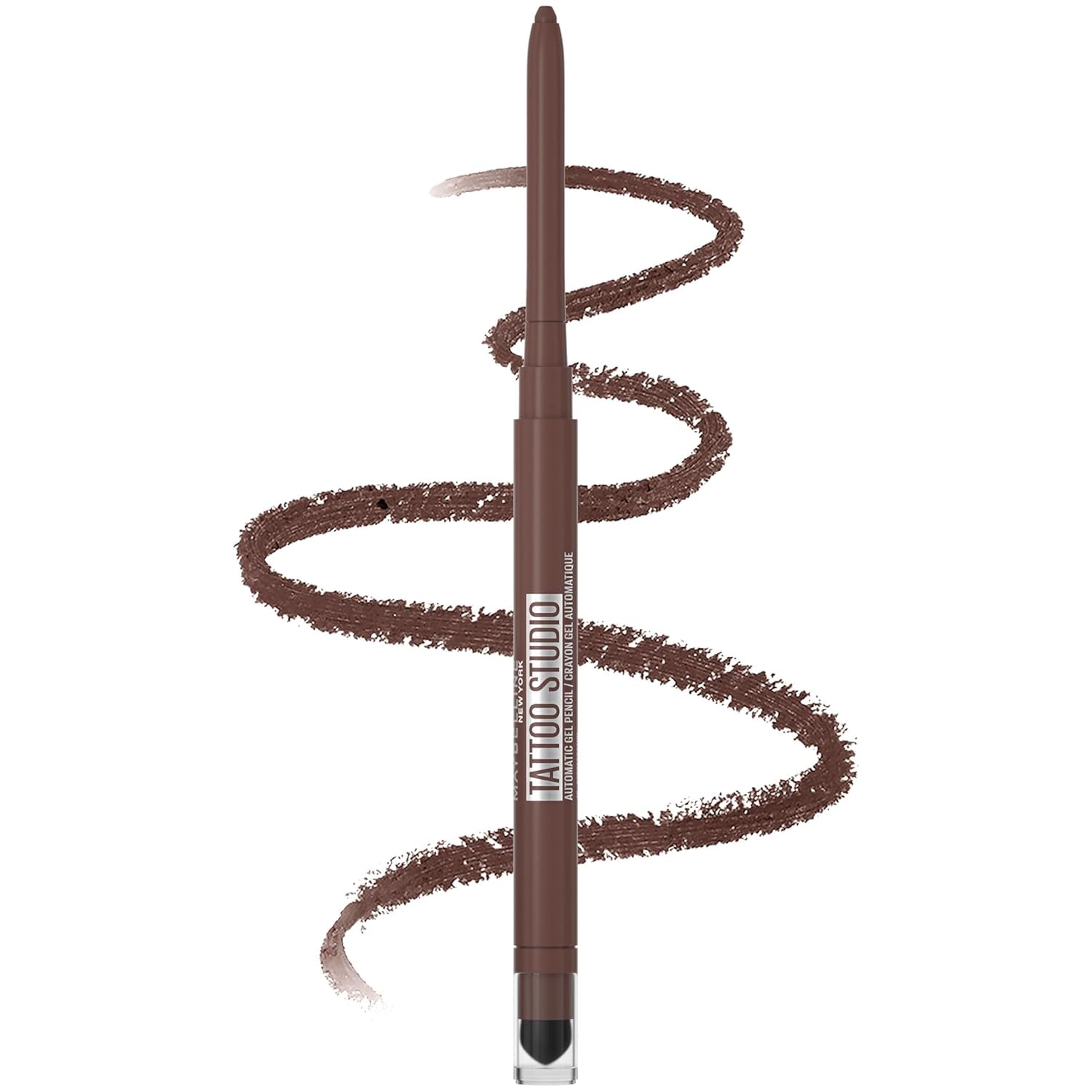 Tattoo Studio Automatic Gel Pencil Waterproof Eyeliner, Blendable, Smudge Resistant, Matte Eyeliner for up to 36HR Wear, Expressotini (Smokey Brown), Packaging May Vary