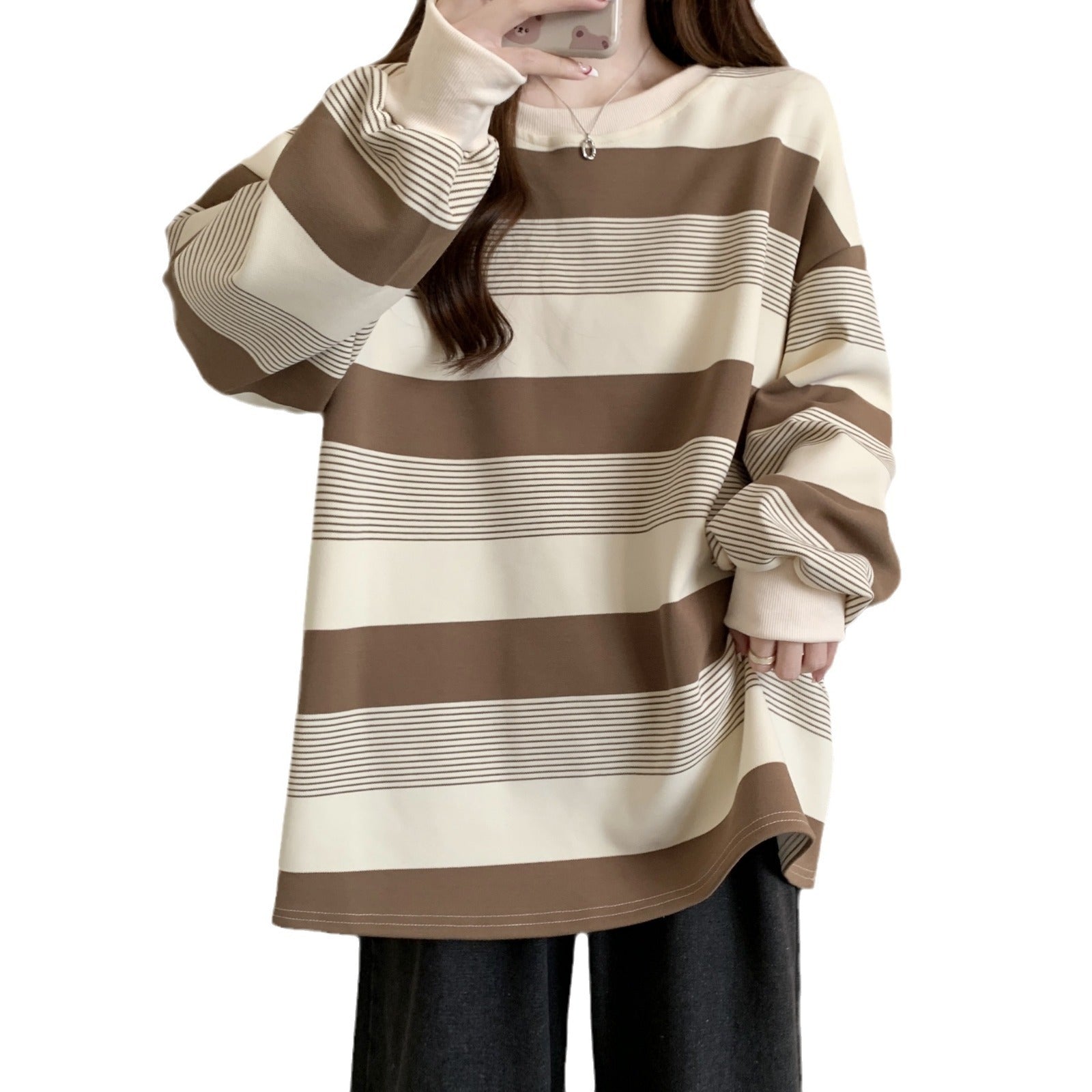 Vintage Stripe Thin Sweater Women's Loose Top