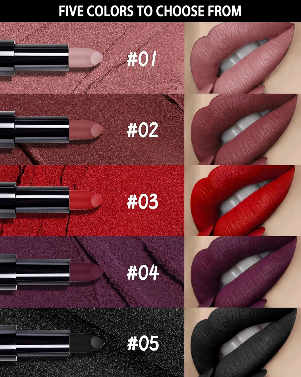 Nude Pink Lipstick Long Lasting for Women, Hydrating Matte Velvet Lip Gloss Nude Liquid Lipstick Intense Lip Color Non Stick Smudge-Proof & Waterproof Lipgloss Bold Glow Goth Lip Stick Makeup-01