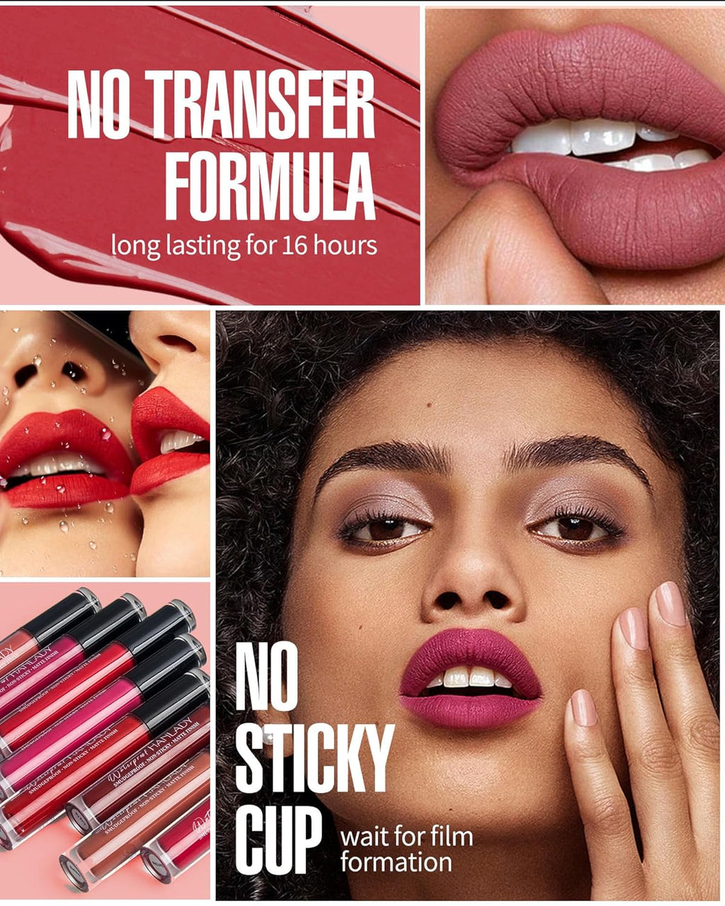 Pink Lipstick Matte Liquid Lipstick Long Lasting for Women Smudgeproof Lipsticks Color Stay Hot Pink Lipsticks Vegan Cruelty-Free Lip Gloss(901 Cool Pink)