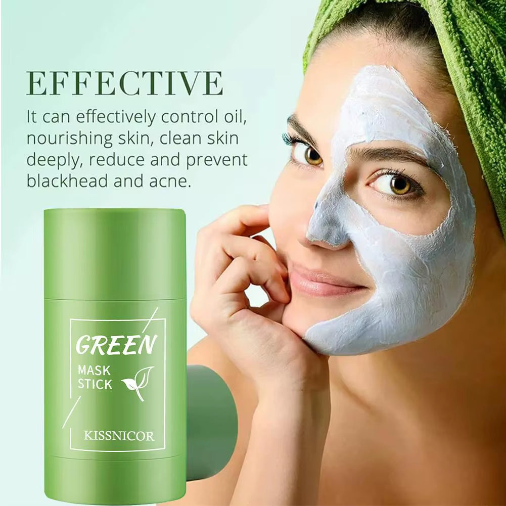 Green Tea Clean Mask Stick Acne Treatment Blackhead Remover Cream Deep Cleansing Pore Brightening Purifying Matcha Clay Mud Mask