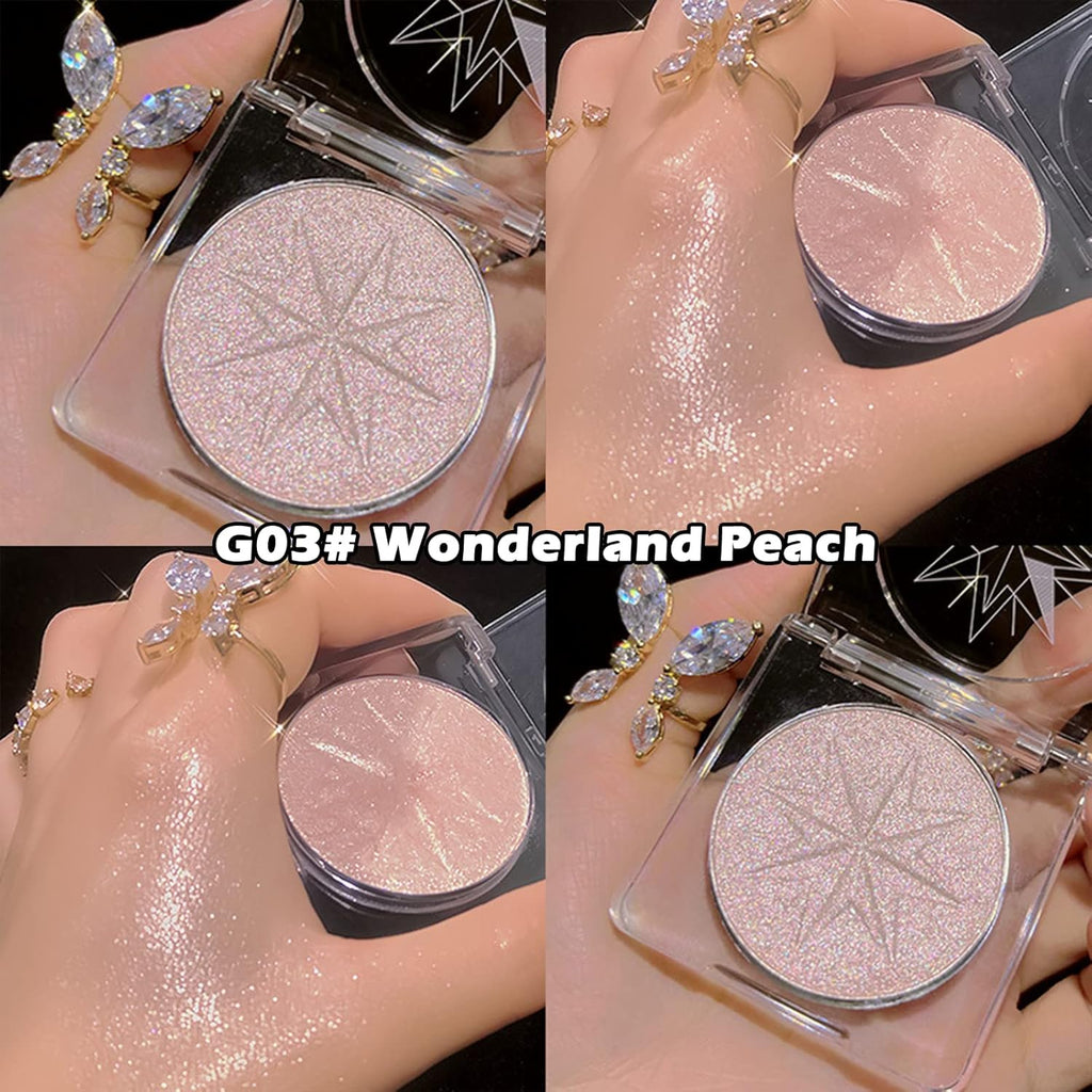 Pearl Shimmer Glitter Highlighter Highlight Makeup Contour Powder, Face Illuminator Highlighter Makeup Iluminadores Illuminator for Face Body Cheek