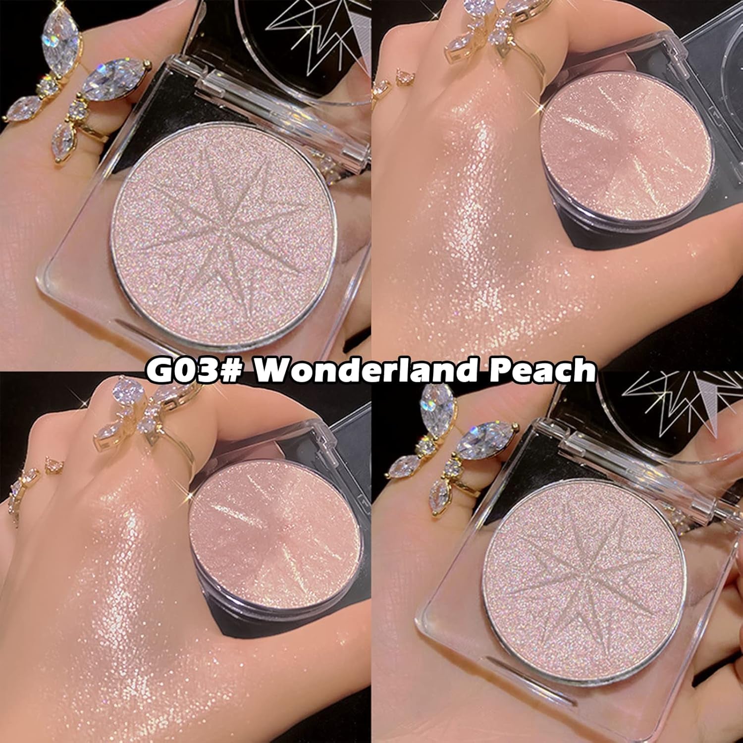 Pearl Shimmer Glitter Highlighter Highlight Makeup Contour Powder, Face Illuminator Highlighter Makeup Iluminadores Illuminator for Face Body Cheek