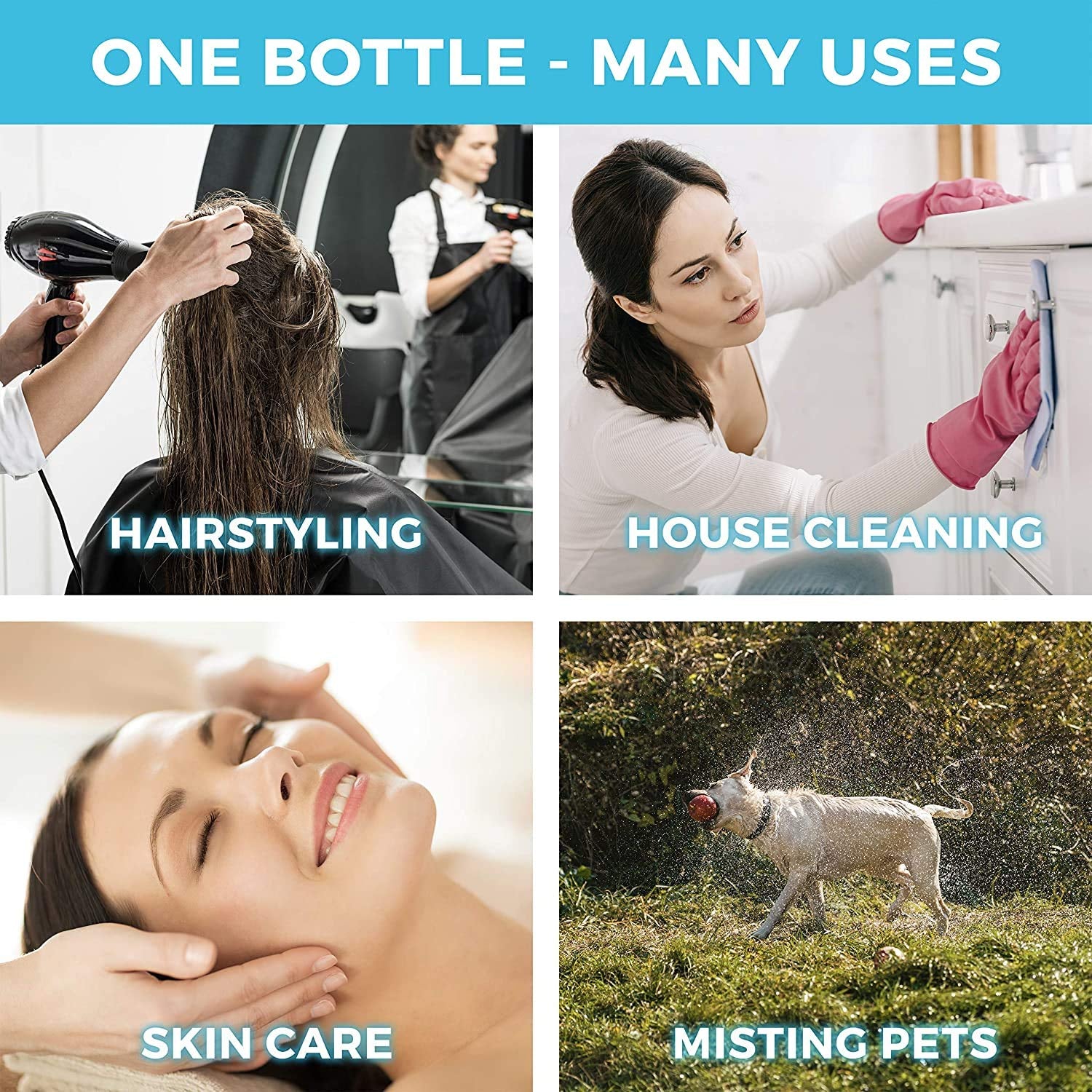 Hair Spray Bottle Continuous Water Mister Bottle Empty Ultra Fine for Hair Styling, Pets, Plants, Cleaning, Misting & Skin Care, Salons, for Taming Hair in Morning, Curly Hair, Essential Oil