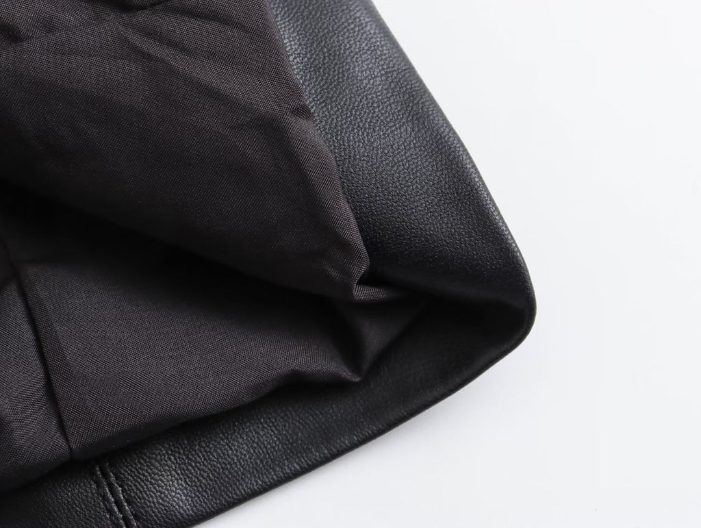 Autumn and Winter New Women'S Clothing Loose Fashion Casual Imitation Leather Coat