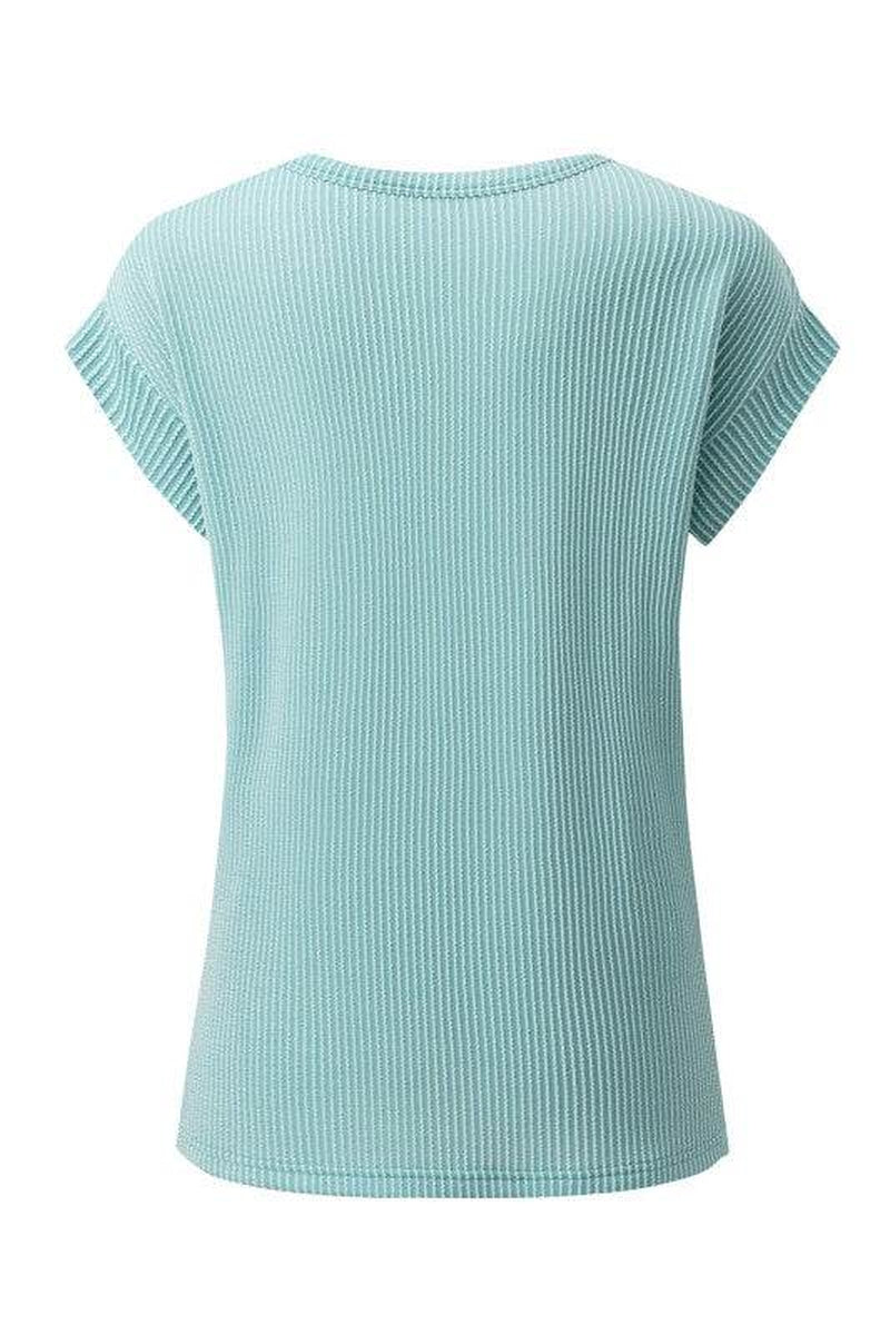 Viscose Twisted Ribbed Textured Solid T Shirt