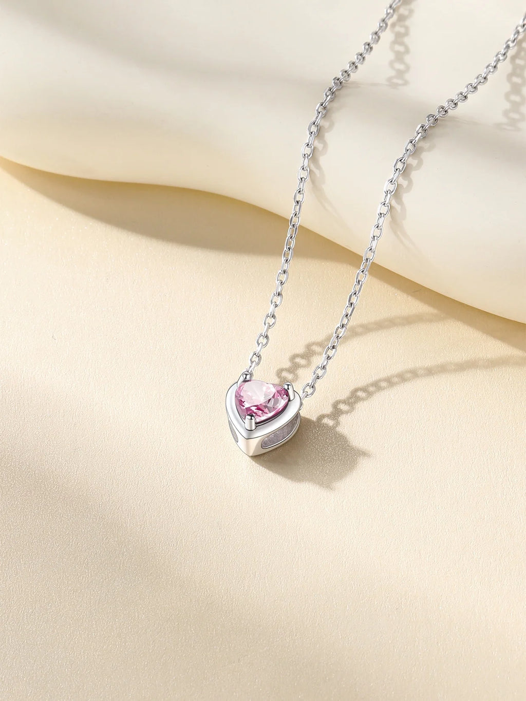 Silver Necklace for Women 925 Sterling Silver Birthstone Love Heart Necklace