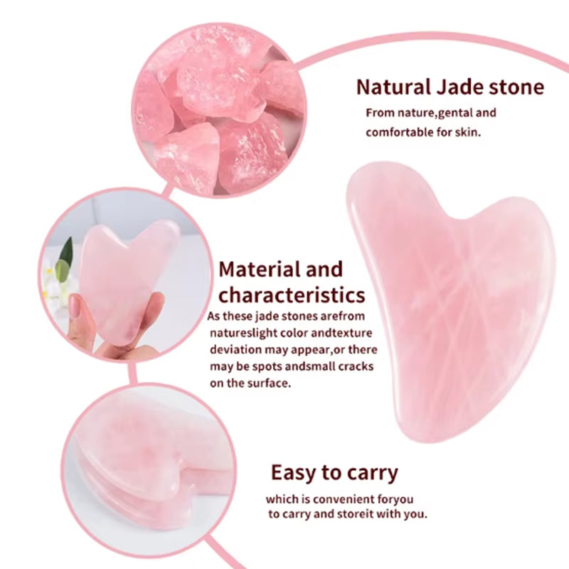 Natural Stone Guasha Jade Facial Beauty Scraping Massage Tools Firm Skin Care Face Gua Sha SPA Physical Therapy Gue Che Roller