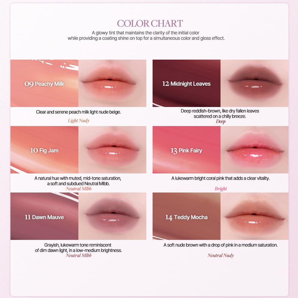 Dote on Mood One Way Glowy Tint, Glass-Like High Shine Glossy Finish W/Long-Lasting Luminous Color Lip Stain for Glowy Look, #05. Rosy Bomb