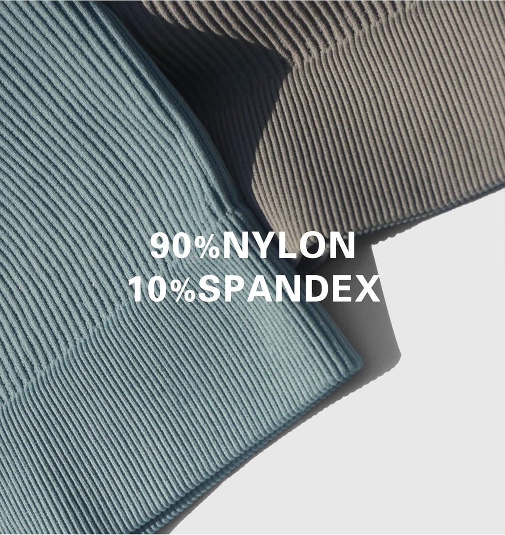 Women Workout Sets 2 Pieces Long Sleeve Yoga Outfits Gym Clothes Seamless Ribbed Crop Top High Waist Leggings