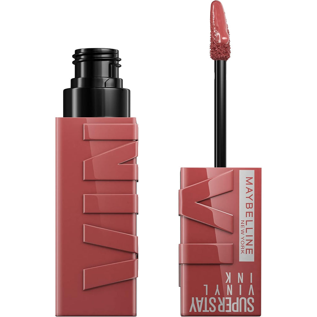 Super Stay Vinyl Ink Longwear No-Budge Liquid Lipcolor Makeup Bundle with Cranberry Red 0.14 Fl Oz and Pink 0.14 Fl Oz