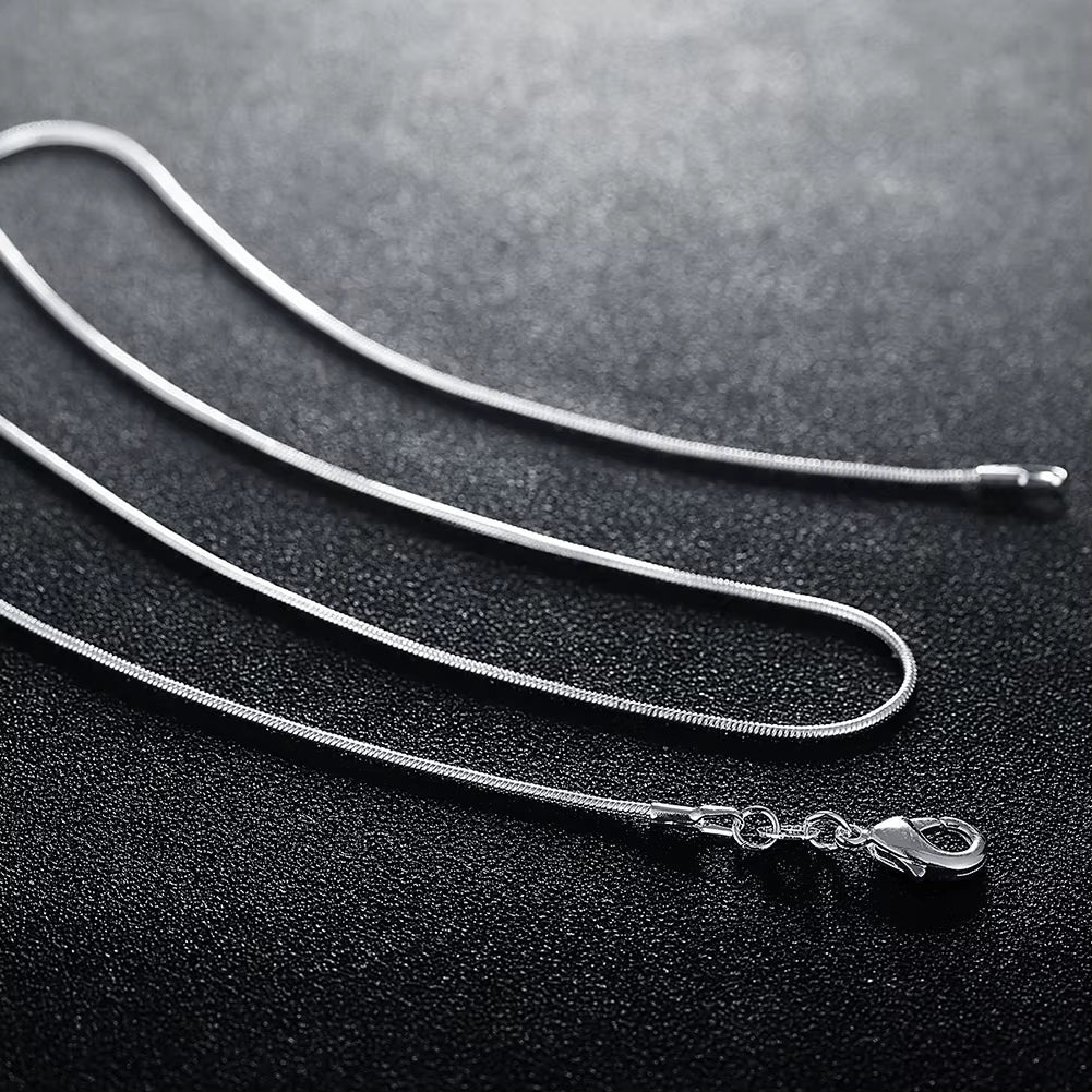 10PCS LOT Wholesale 925 Sterling Silver 16/18/20/22/24/26/28/30 Inch 1Mm Snake Chain Necklace for Woman Man Fashion Jewelry