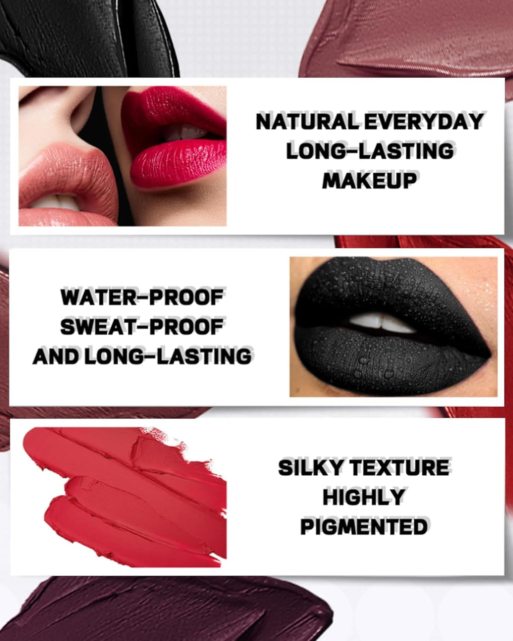 Nude Pink Lipstick Long Lasting for Women, Hydrating Matte Velvet Lip Gloss Nude Liquid Lipstick Intense Lip Color Non Stick Smudge-Proof & Waterproof Lipgloss Bold Glow Goth Lip Stick Makeup-01