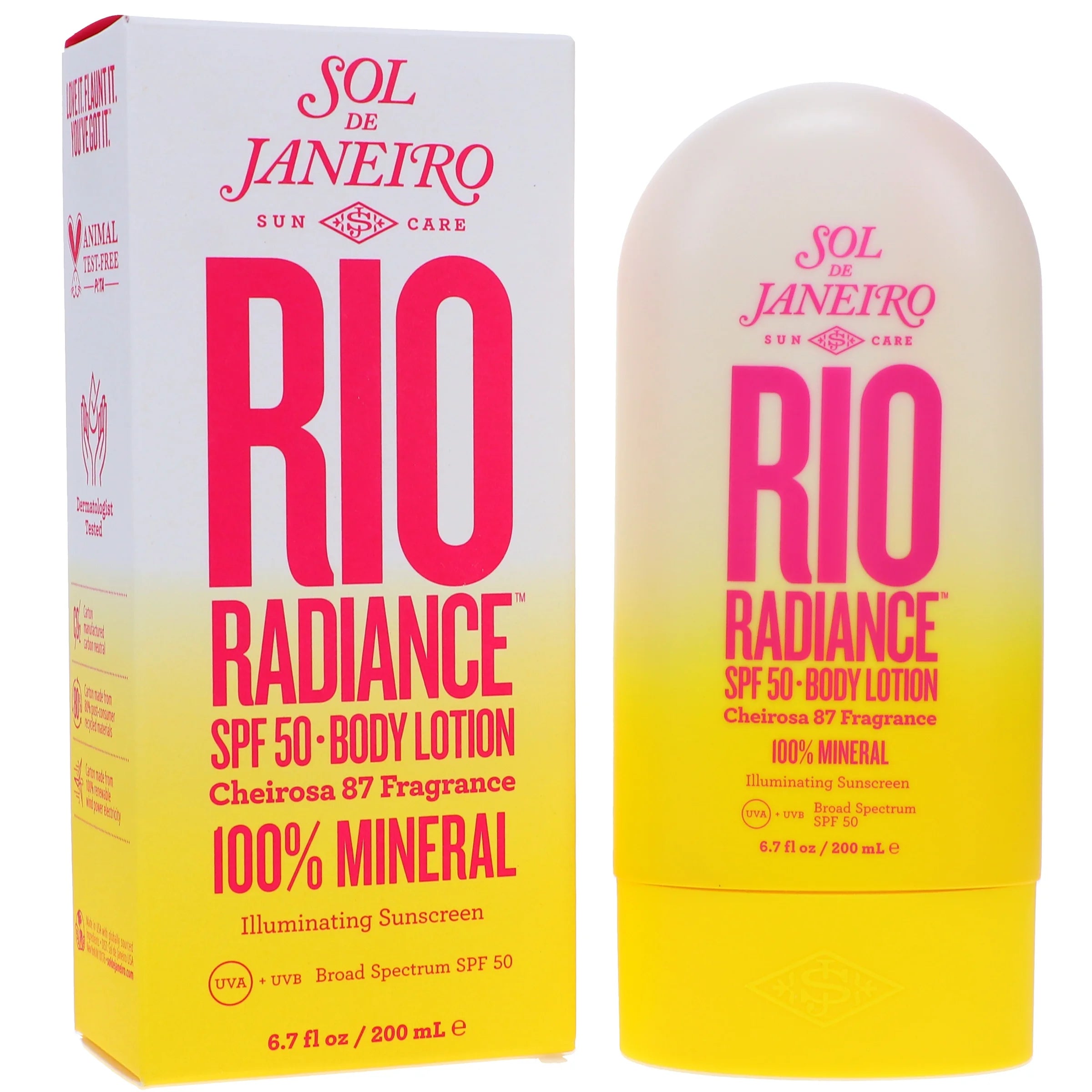 Rio Radiance SPF 50 Body Lotion Cheirosa 87 Fragrance 6.7 Oz