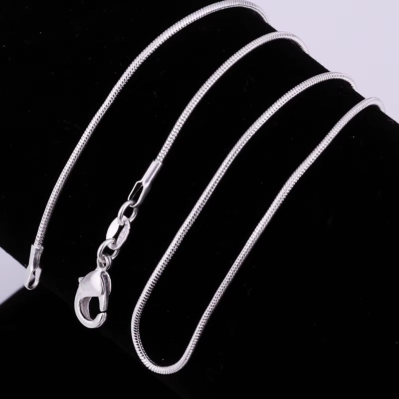 10PCS LOT Wholesale 925 Sterling Silver 16/18/20/22/24/26/28/30 Inch 1Mm Snake Chain Necklace for Woman Man Fashion Jewelry
