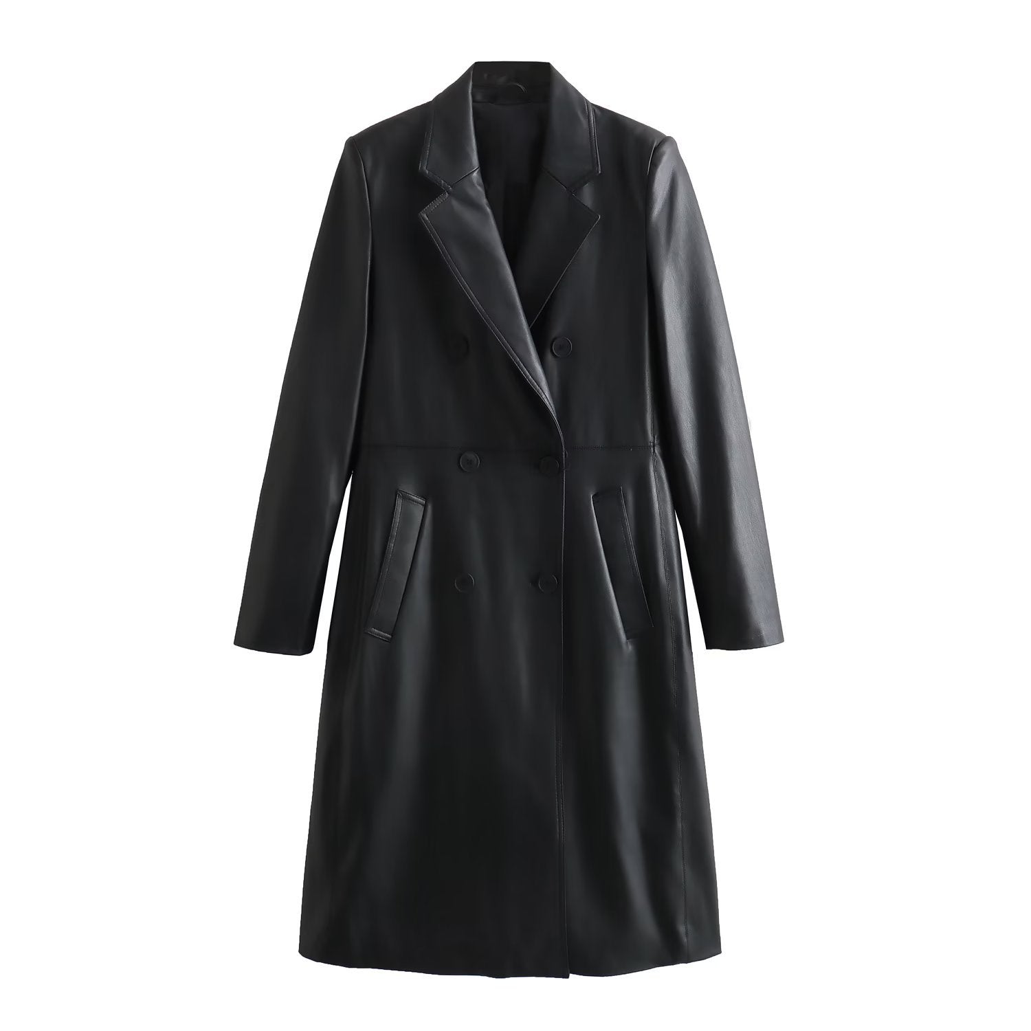 Autumn and Winter New Women'S Clothing Loose Fashion Casual Imitation Leather Coat