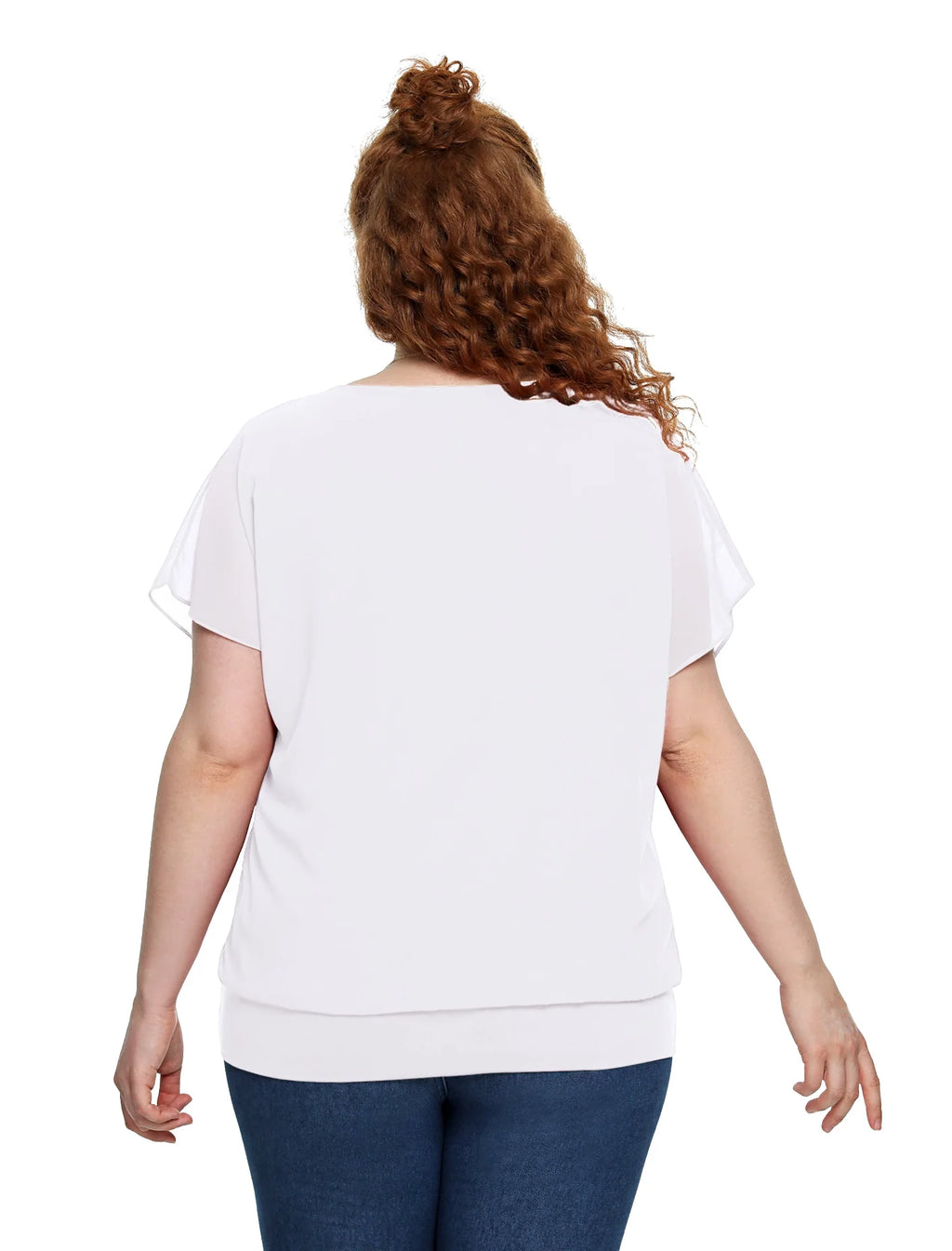 Women'S Summer Loose Casual Short Sleeve Chiffon Top T-Shirt Blouse,White,Large