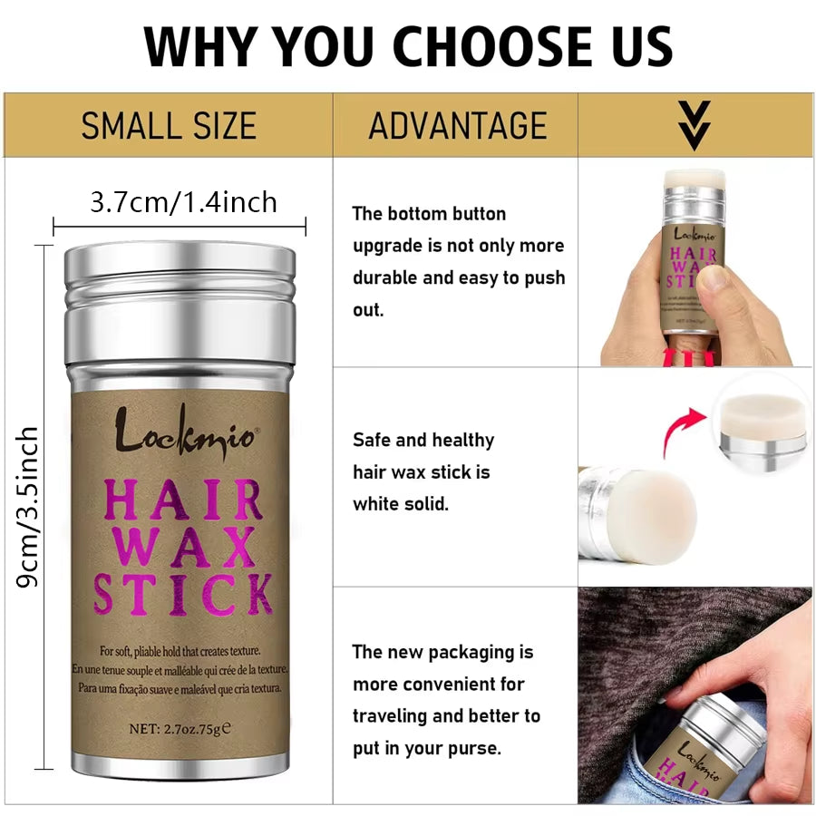Women’s Hair Wax Stick for Wigs – Anti-Frizz Flyaway Control & Long-Lasting Smooth Styling
