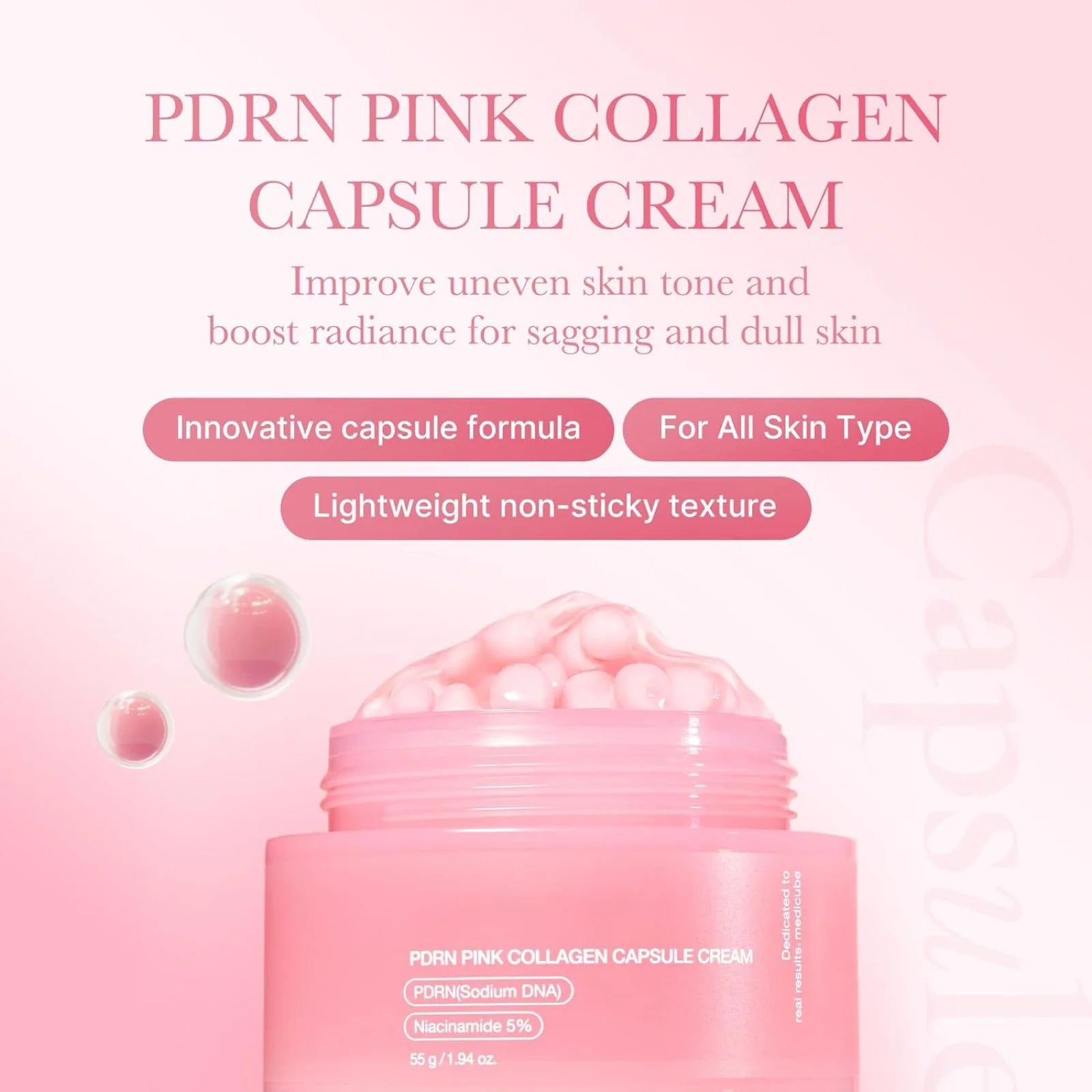 DNA PDRN Collagen Capsule Moisturizer - Korean Skincare, Lightweight Gel Cream, Improves Skin Tone, Hydrating Glow Formula, Anti-Aging PDRN Complex, for Sensitiv Makeup Organizers
