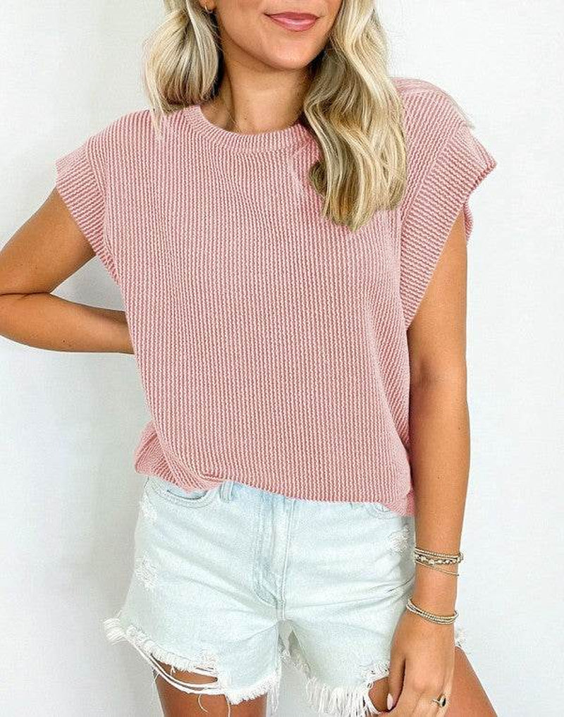 Viscose Twisted Ribbed Textured Solid T Shirt