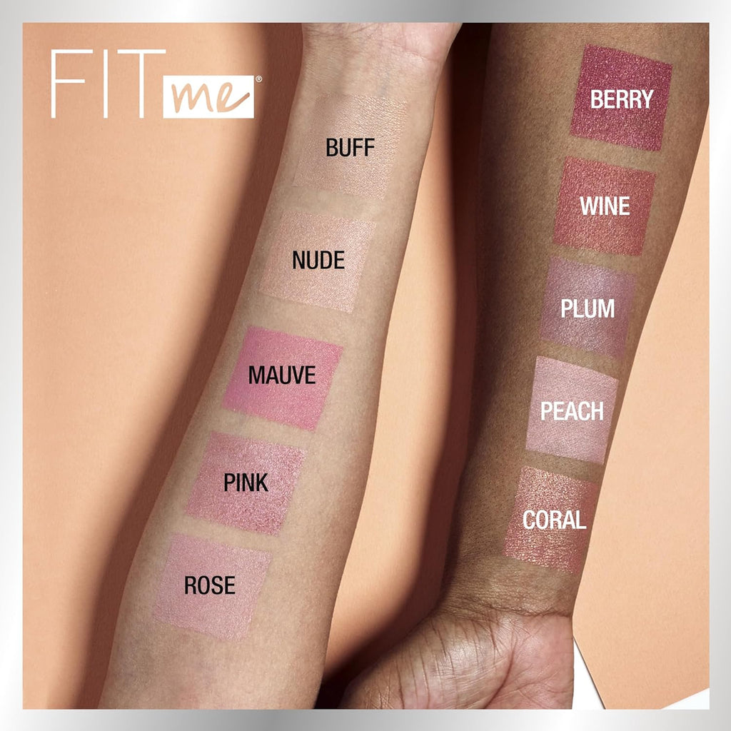 Fit Me Blush, Lightweight, Smooth, Blendable, Long-Lasting All-Day Face Enhancing Makeup Color, Pink, 1 Count