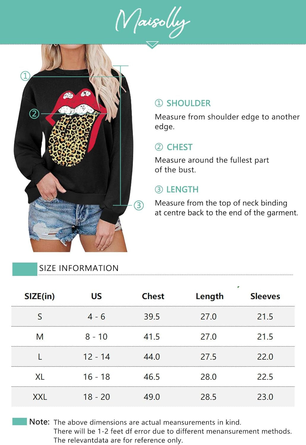 Fashion Red Lips Leopard Tongue Print Sweatshirts Black Pullover Tops Long Sleeve Lounge Tops Rep Lip Leopard Tongue S