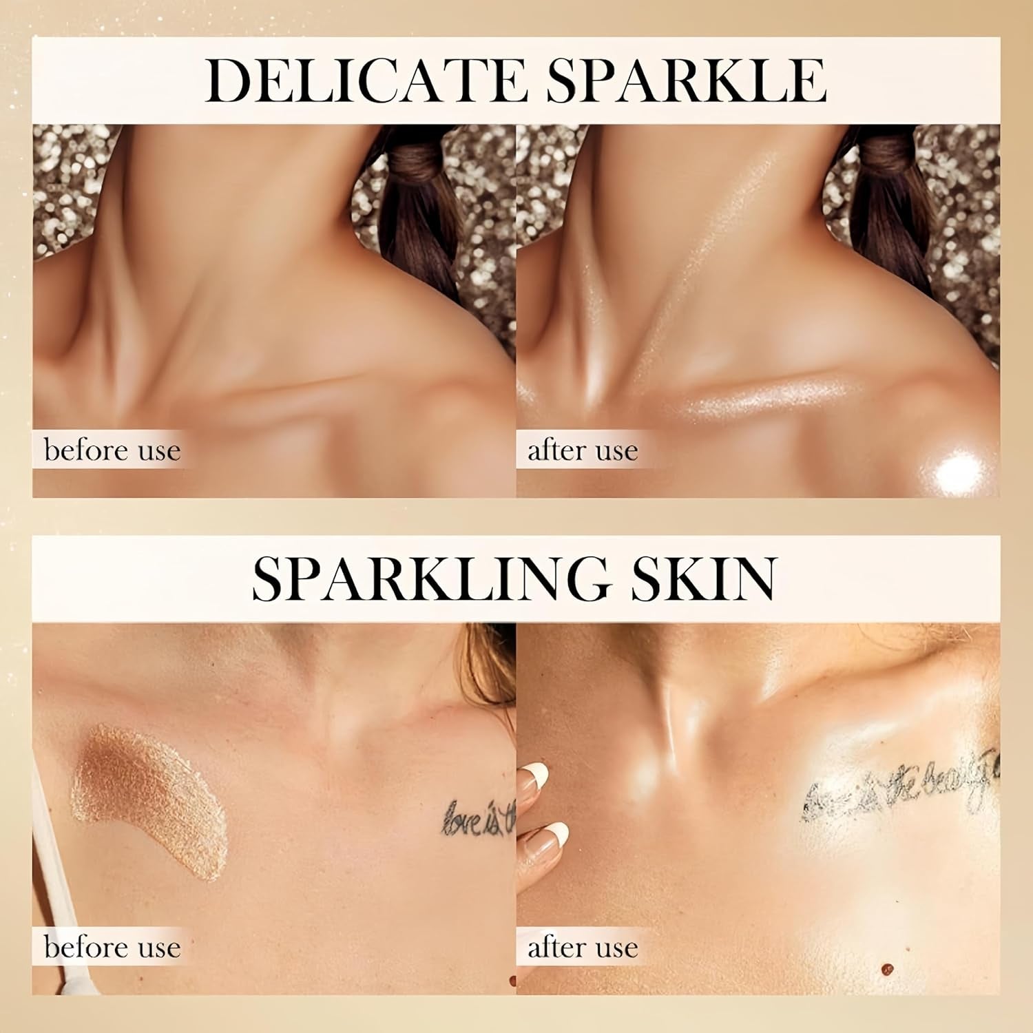 Shimmer Body Luminizer 5 Color Waterproof Smooth Face Body Glow Illuminator Non-Sticky Liquid Body Highlight Illuminator for Face & Body & Leg (80 ML, 05 Rose Gold)