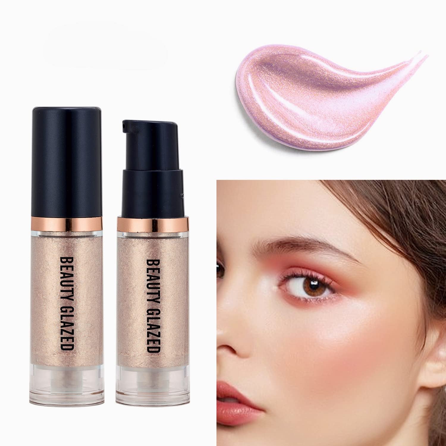 Liquid Highlighter Liquid Illuminator Non Stick Face Brightens & Shades Long Lasting & Smooth Gliding Face Illuminator Makeup (04)