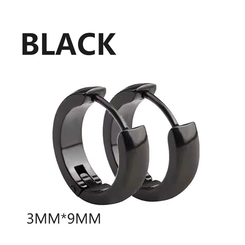 1 Pairs Multi Types Unisex Black Gold Color Stainless Steel Earring for Women Men Punk Gothic Piercing Fake Earrings Jewelry
