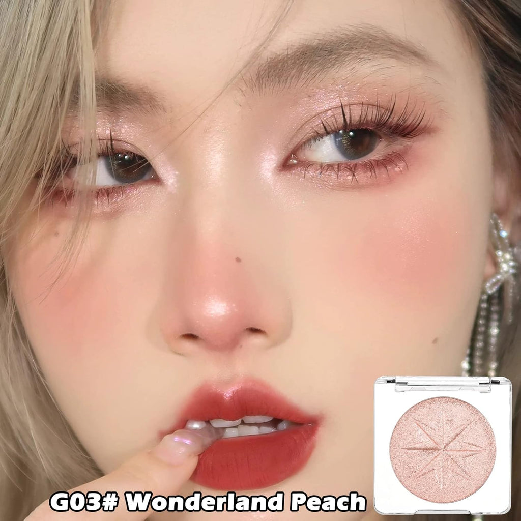 Pearl Shimmer Glitter Highlighter Highlight Makeup Contour Powder, Face Illuminator Highlighter Makeup Iluminadores Illuminator for Face Body Cheek