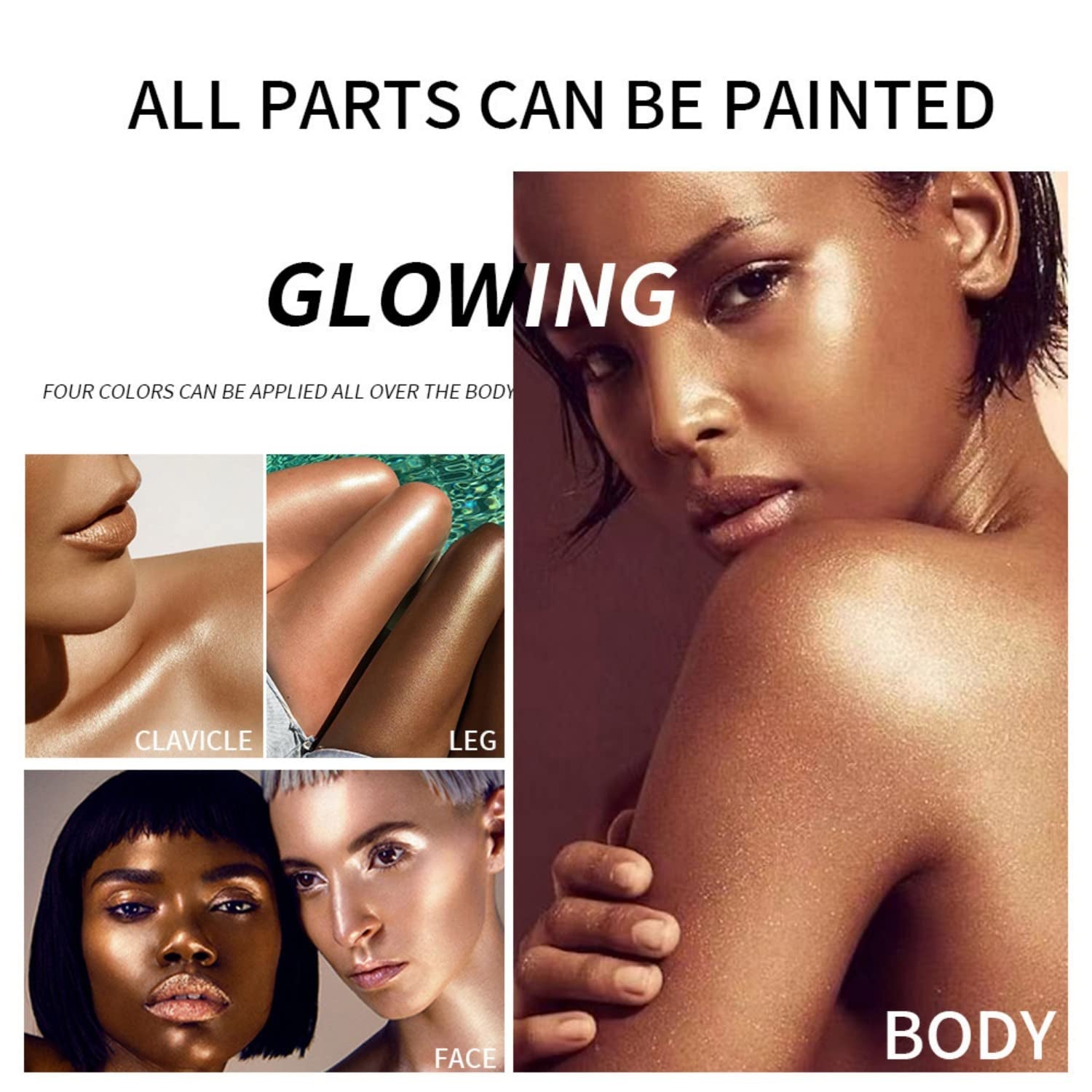 Body Luminizer 5 Colors Smooth Subtle Shimmer Illuminator Moisturizing Long Lasting Summer Glow for Face and Body (40ML, 03 Bronze Gold)