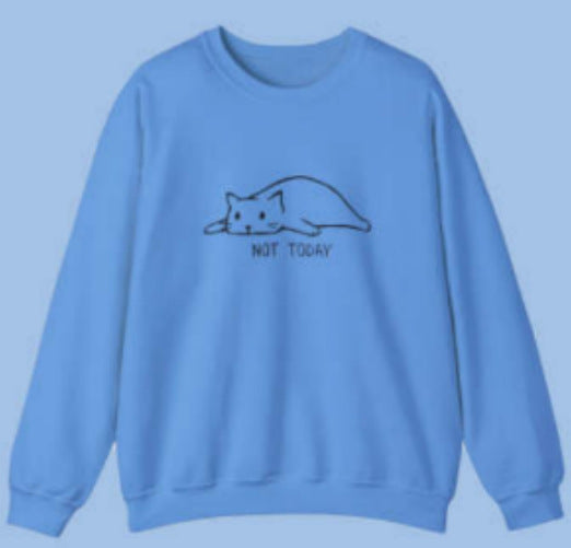 Round Neck Sweater Lazy Cat Letter Long Sleeve Top