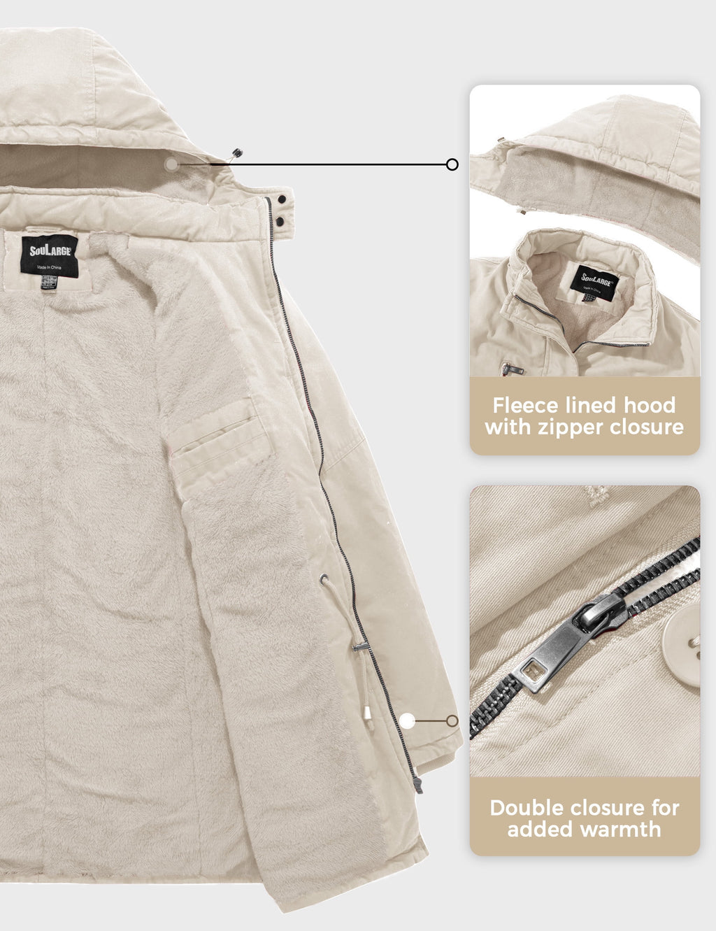 Women'S plus Size Winter Coat Warm Puffer Coat Jacket Winter Jacket Beige 4X