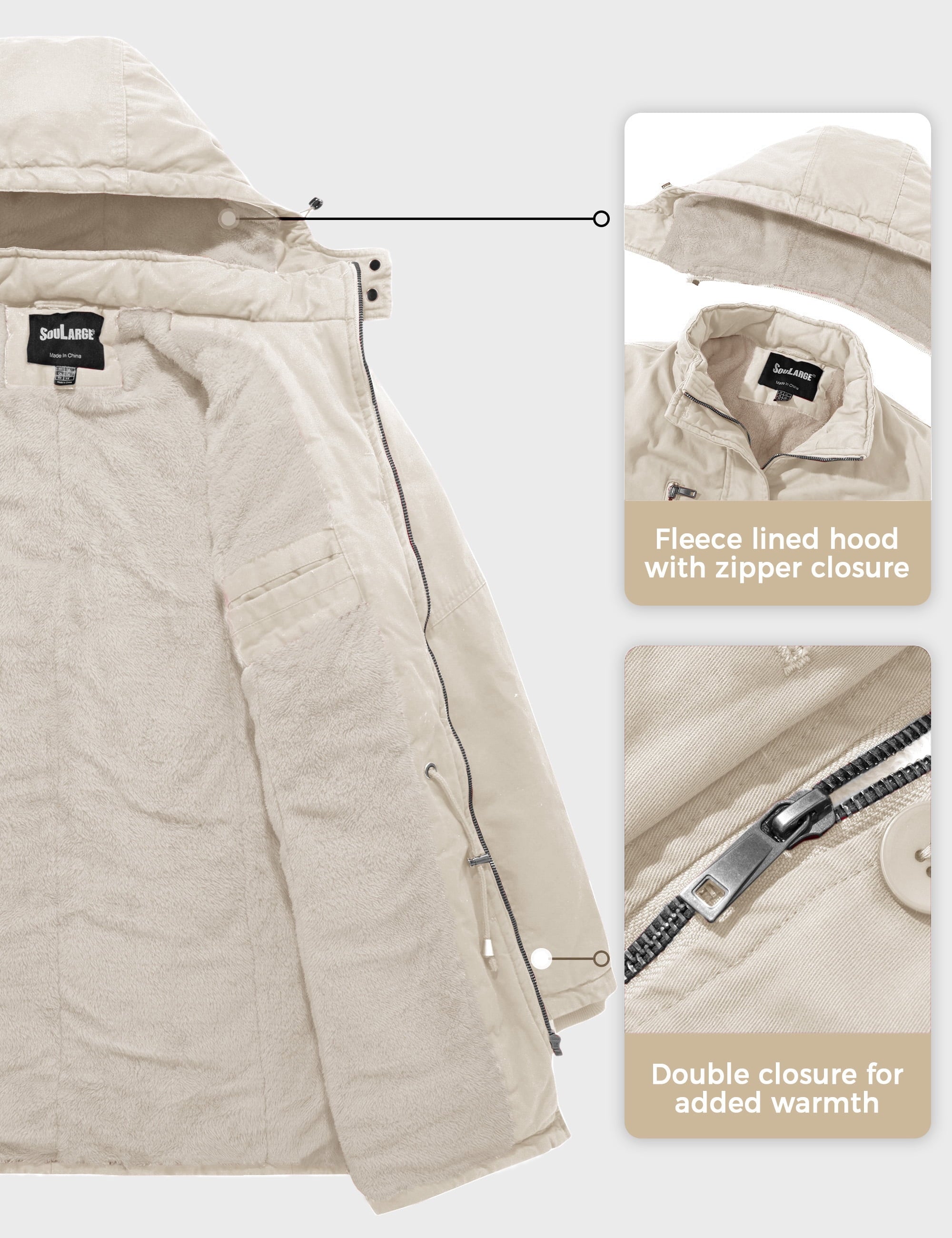 Women'S plus Size Winter Coat Warm Puffer Coat Jacket Winter Jacket Beige 4X
