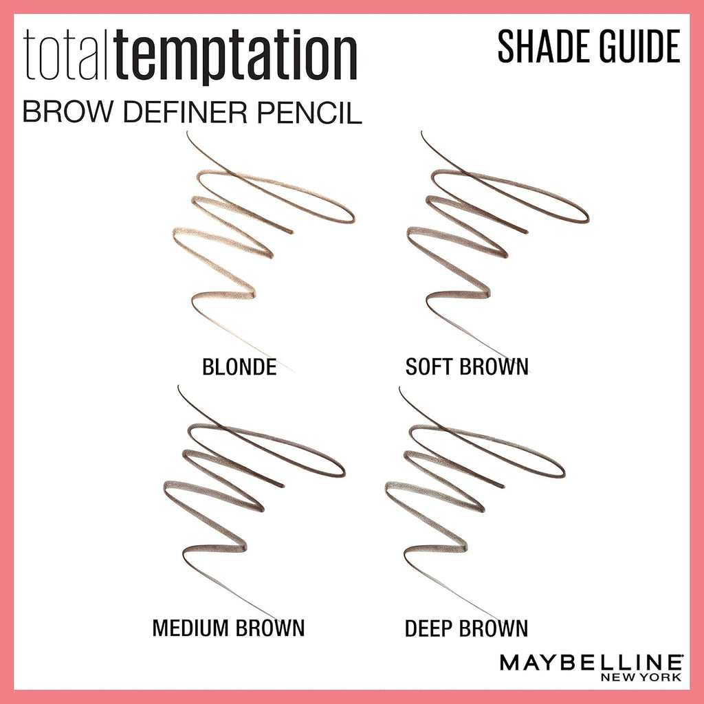 Total Temptation Eyebrow Definer Pencil, Soft Brown, 2 Count