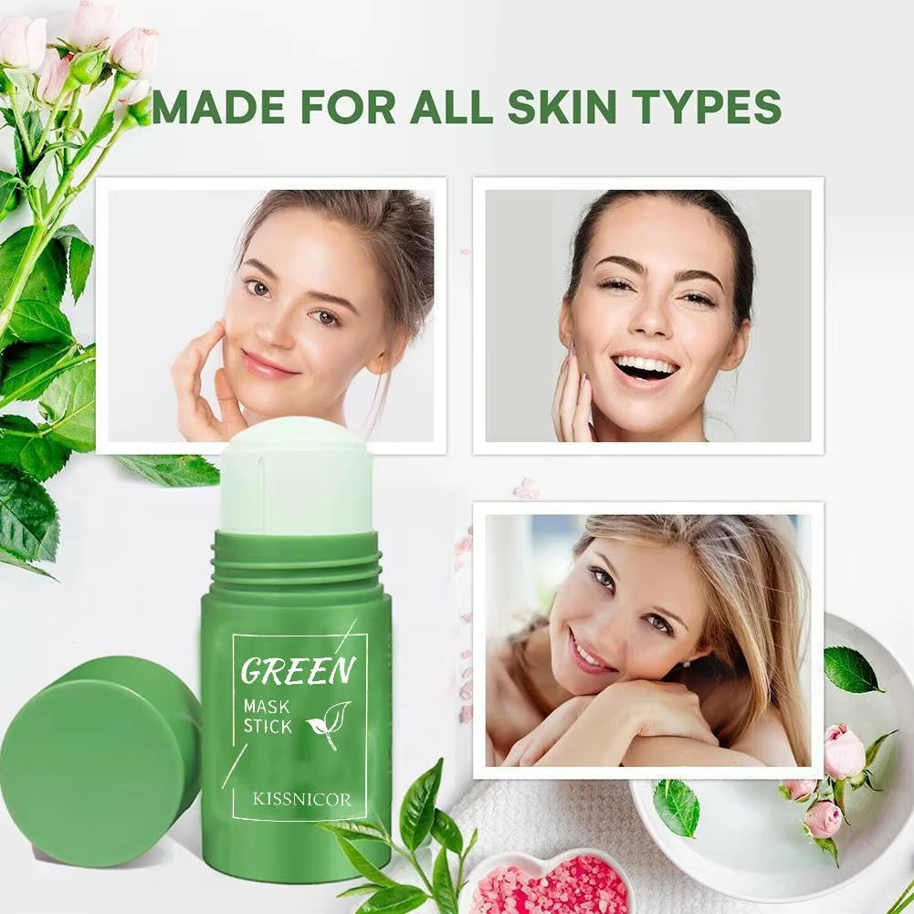 Green Tea Clean Mask Stick Acne Treatment Blackhead Remover Cream Deep Cleansing Pore Brightening Purifying Matcha Clay Mud Mask