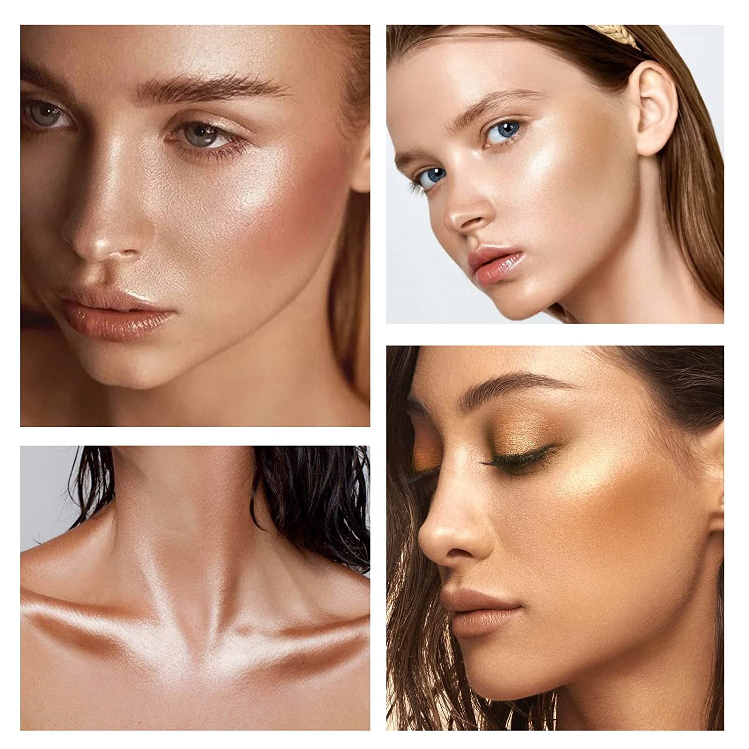 Body Luminizer 6 Colors Waterproof Smooth Shimmer Face Glow Illuminator Non-Sticky Liquid Highlight (30 ML, 03 Glistening Bronze)