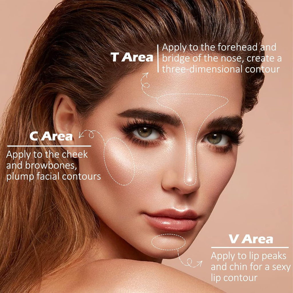 Pearl Shimmer Glitter Highlighter Highlight Makeup Contour Powder, Face Illuminator Highlighter Makeup Iluminadores Illuminator for Face Body Cheek