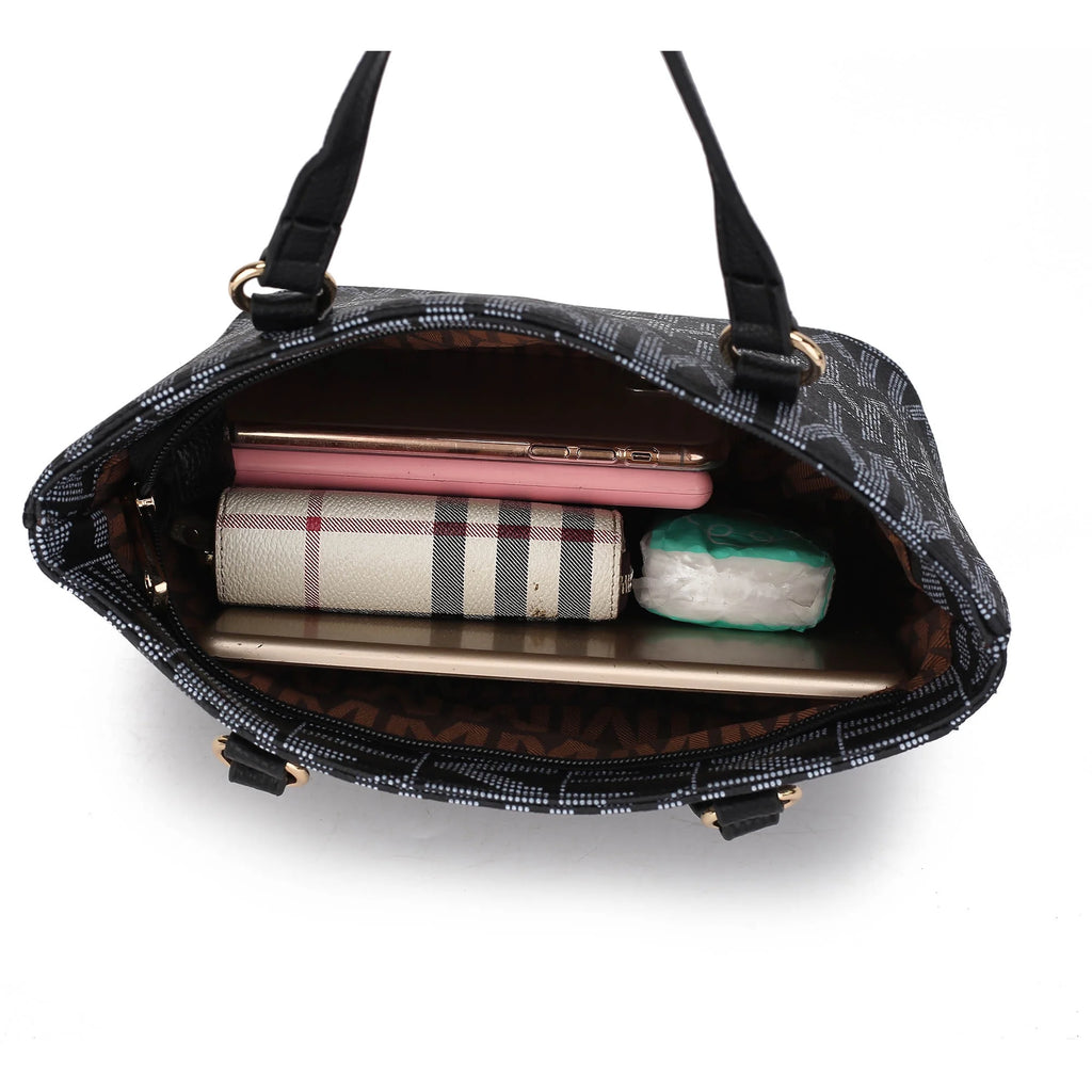 Marimar Women'S Tote Bag with Pouch and Wristlet, Signature 4 Piece Set by Mia K - Grey