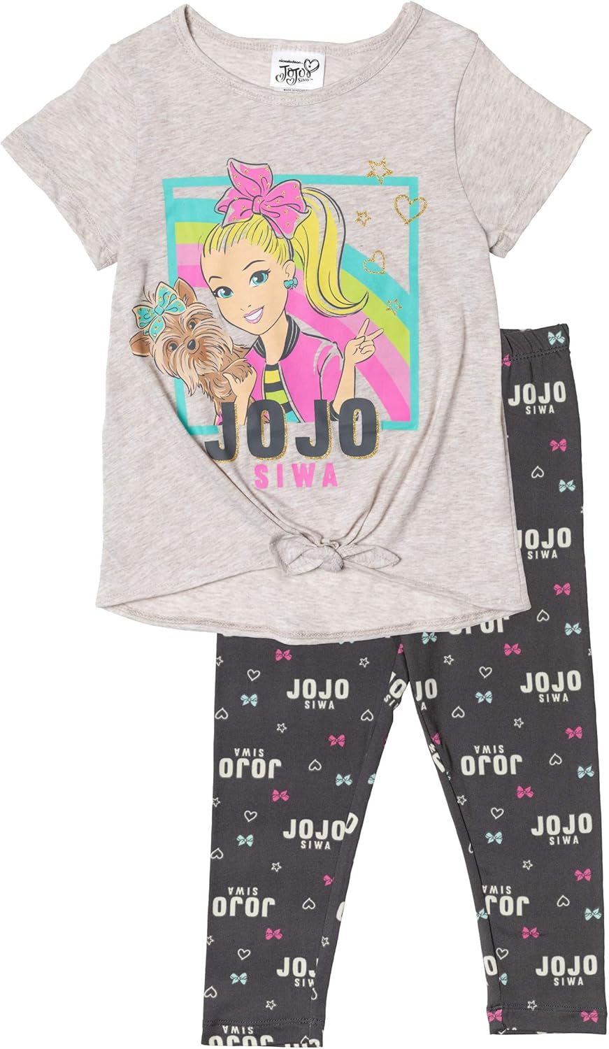 4 Piece Outfit Set: T-Shirt Legging Shorts