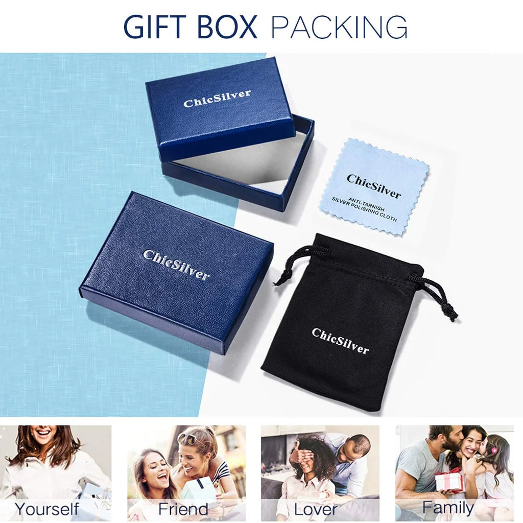 Set for Women Heart Pendant Necklace Trendy Stud Earrings Sterling Silver Jewelry Sets for Brides, Bridesmaid, Mother'S Day