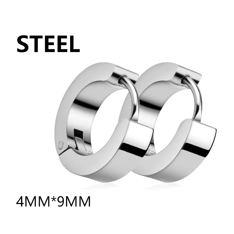 1 Pairs Multi Types Unisex Black Gold Color Stainless Steel Earring for Women Men Punk Gothic Piercing Fake Earrings Jewelry