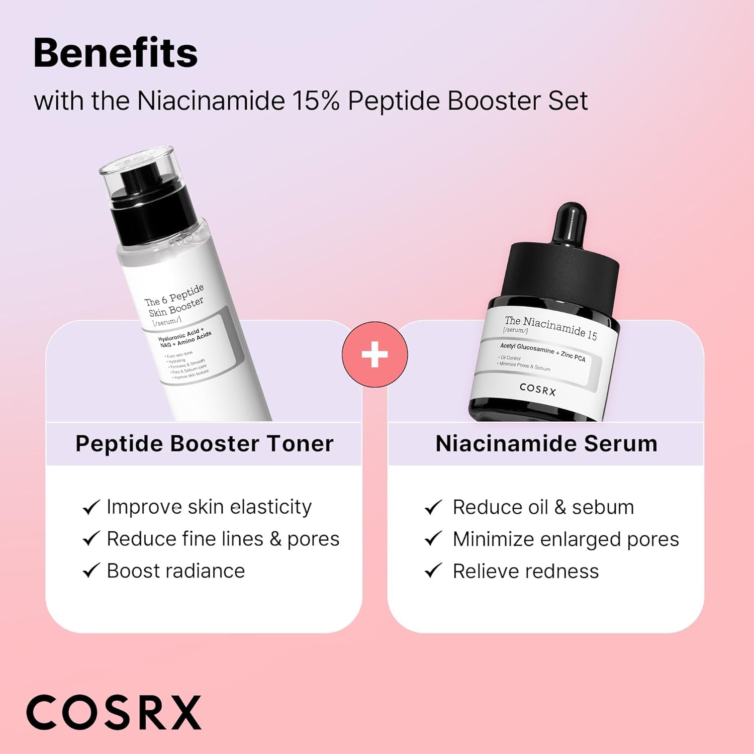 Niacinamide 15% Peptide Booster Set - Amazon Exclusive - Korean Skin Care Set, Gift Sets, Niacinamide Serum, Face Serum