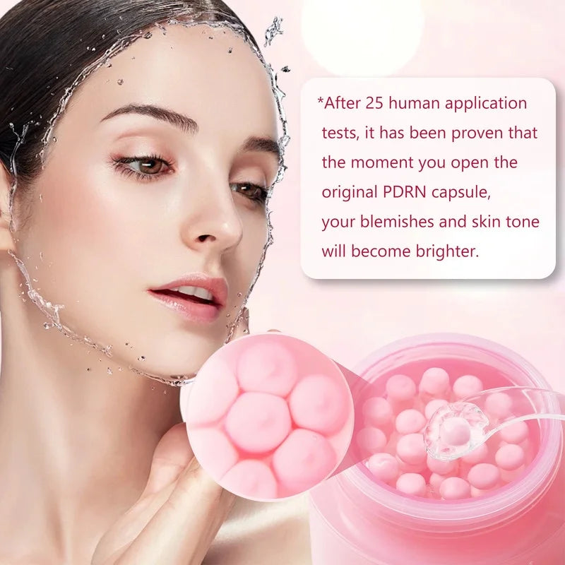 Pink Collagen Capsule Cream, Face Moisturizer, Lightweight Moisturizing Cream , Niacinamide for Uneven Skin Tone, Glow Hydration, Korean Skin Care, 2 Oz
