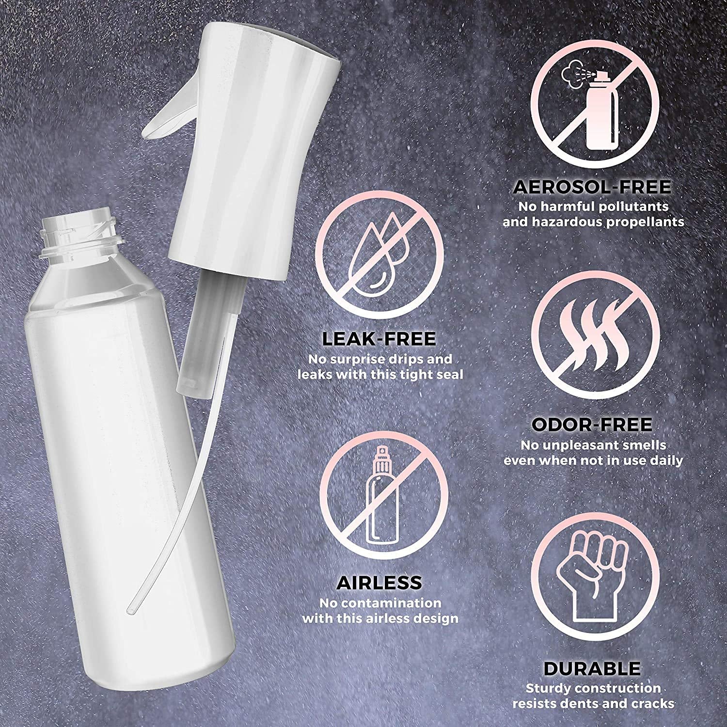 Hair Spray Bottle Continuous Water Mister Bottle Empty Ultra Fine for Hair Styling, Pets, Plants, Cleaning, Misting & Skin Care, Salons, for Taming Hair in Morning, Curly Hair, Essential Oil